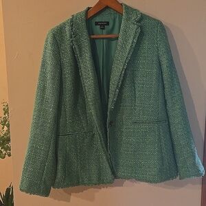 Green Ann Taylor Hutton Tweed Blazer
